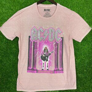 AC/DC, Pink Bejeweled Rock T-shirt, size Large